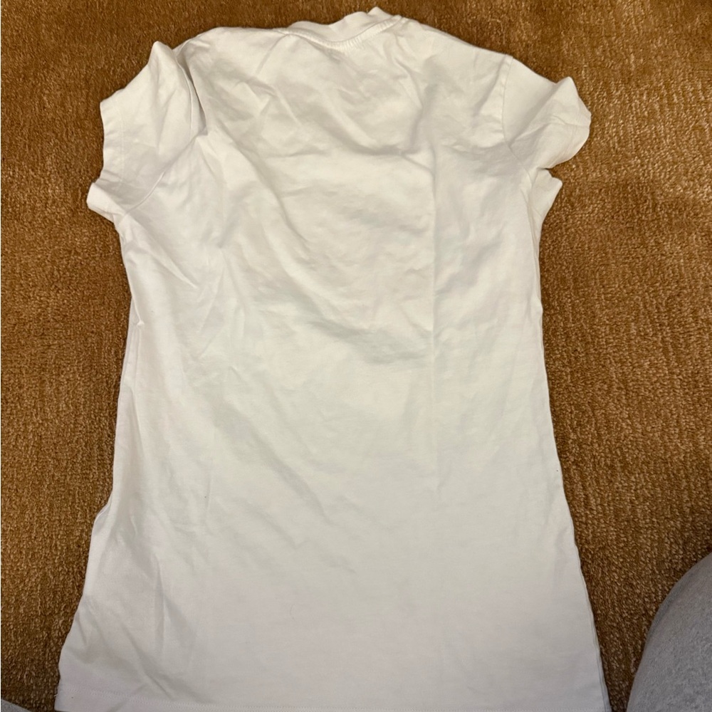 Off-White White Tee with Blue Script Logo - Picture 2 of 2